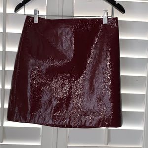 Wine red faux leather Express skirt